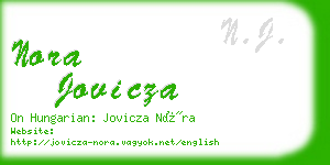 nora jovicza business card